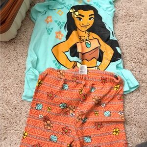 4T girls shirt bundle and Disney Moana Kids Set - Aqua and Coral